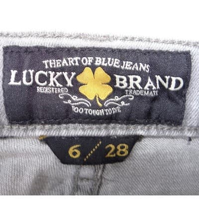 Lucky Brand Brooke Capri Grey Distressed Skinny Jeans Size 6 28 Light Wash - Thumbnail 2