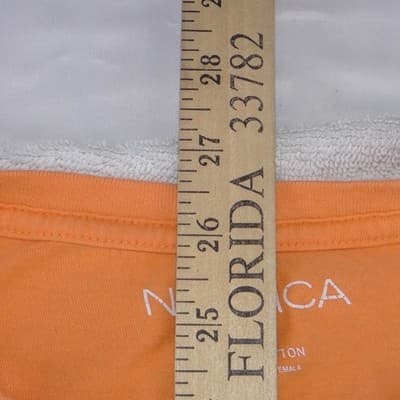 Nautica Sailing Graphic T-Shirt Mens XL Orange Coast to Coast Cotton Crewneck - Thumbnail 6