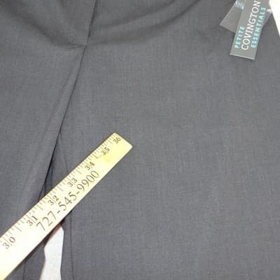 NWT Covington Essentials Petite Curvy Fit Wide Leg Dress Pants Gray 14P - Thumbnail 8