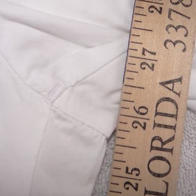 Express White Straight Leg Trousers Womens Size 8 Mid Rise Cotton Blend Pants - Thumbnail 5