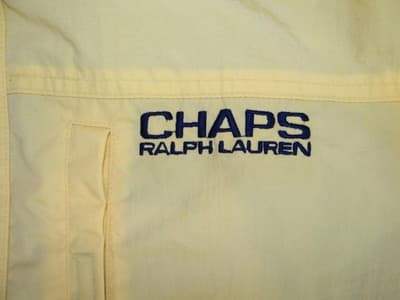Vintage Y2K Chaps Ralph Lauren Yellow Men's Windbreaker Jacket - Thumbnail 2