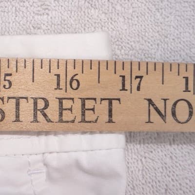 Express White Straight Leg Trousers Womens Size 8 Mid Rise Cotton Blend Pants - Thumbnail 4