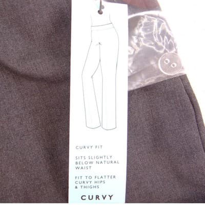 NWT Covington Essentials Petite Curvy Fit Wide Leg Dress Pants Gray 14P - Thumbnail 5