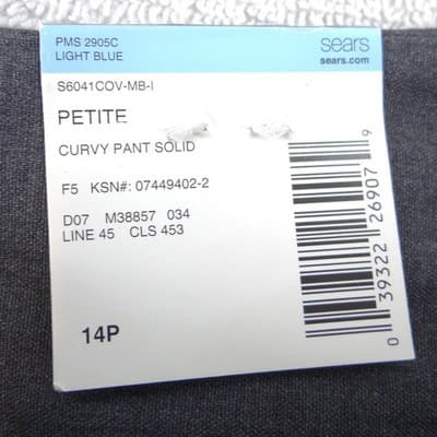 NWT Covington Essentials Petite Curvy Fit Wide Leg Dress Pants Gray 14P - Thumbnail 3