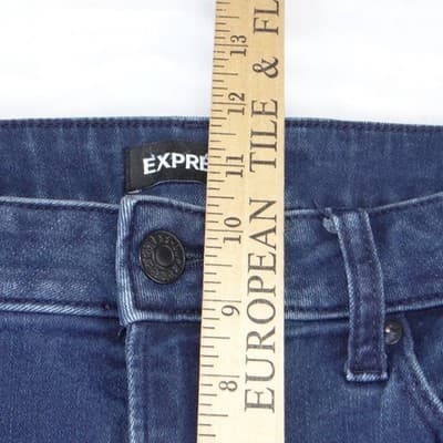 Express Skinny Mens Jeans 32x34 Dark Blue Denim Stretch Casual Pants - Thumbnail 8
