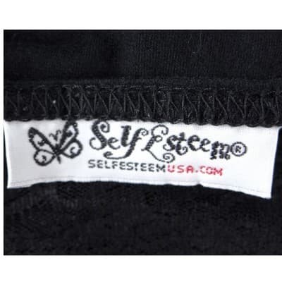 Self Esteem Womens Black Lace Trim Camisole V-Neck Adjustable Straps Tank Top L - Thumbnail 3