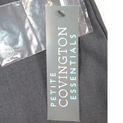 NWT Covington Essentials Petite Curvy Fit Wide Leg Dress Pants Gray 14P - Thumbnail 6