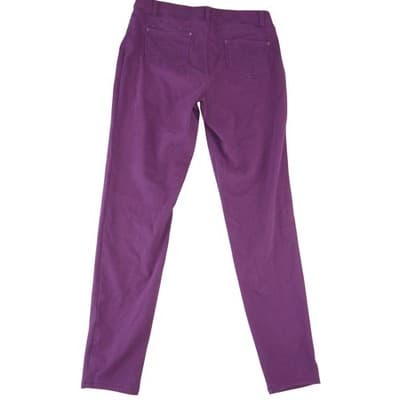 Time and Tru Womens Purple High Rise Pull On Jeggings Size L 12-14 Skinny Pants - Thumbnail 3