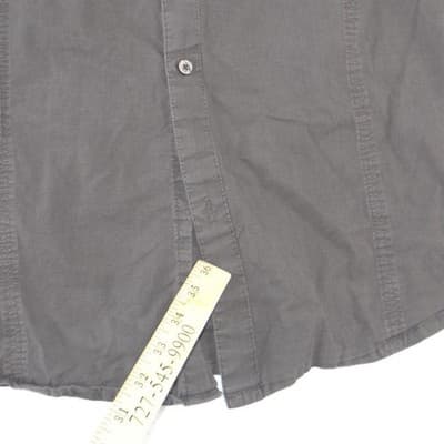 J.Ferrar Mens Charcoal Gray Brown Roll Tab Long Sleeve Button Down Shirt - Thumbnail 4