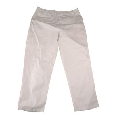 Express White Straight Leg Trousers Womens Size 8 Mid Rise Cotton Blend Pants - Thumbnail 3