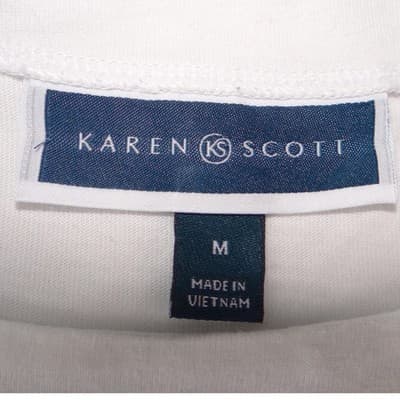 Karen Scott Womens White Short Sleeve Scoop Neck Tie Grommet Sleeve Top Size M - Thumbnail 2