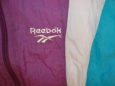 Vintage Reebok Women's Windbreaker Jacket Purple Teal White - Thumbnail 2