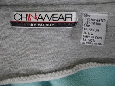 Vintage 1990's China Wear By Morsly Light Blue Pullover Sweatshirt Hoodie - Thumbnail 5