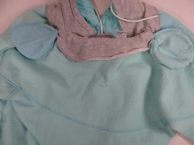 Vintage 1990's China Wear By Morsly Light Blue Pullover Sweatshirt Hoodie - Thumbnail 6