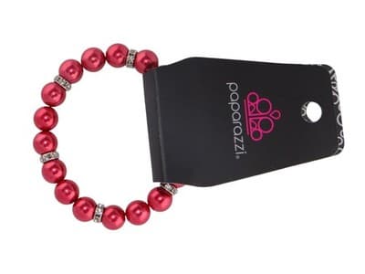 Paparazzi Red Beaded Bracelet with Silver Accents