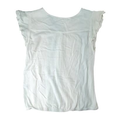 7th Avenue Design Studio New York Company White V Neck Flutter Sleeve top Size S - Thumbnail 3