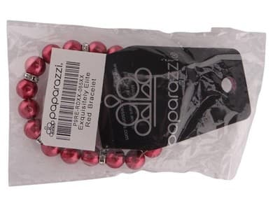 Paparazzi Red Beaded Bracelet with Silver Accents - Thumbnail 3