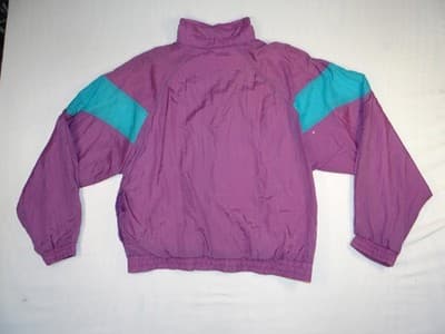 Vintage Reebok Women's Windbreaker Jacket Purple Teal White - Thumbnail 3