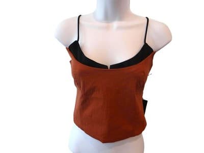 Stylish IRIS Crop Top - Brown and Black