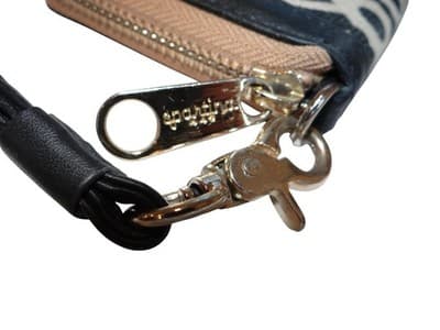 Sparrow Design Wristlet Wallet - Stylish Black and Cream Purse - Thumbnail 2