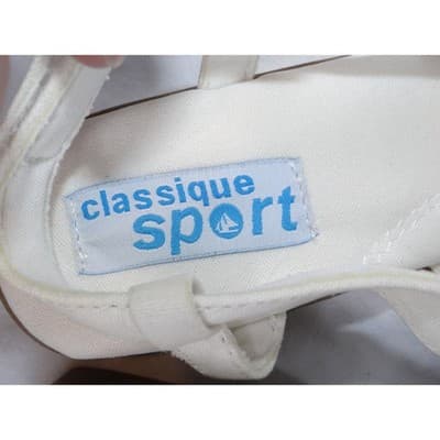 Classique Sport Women's White Strappy Wedge Sandals Size 7M - Thumbnail 6