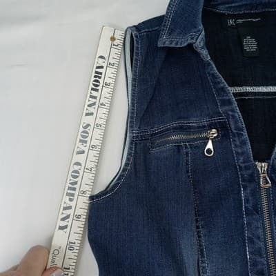 INC International Concepts Petite Sleeveless Denim Dress Zip Front Braided Belt - Thumbnail 12