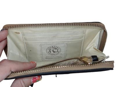 Sparrow Design Wristlet Wallet - Stylish Black and Cream Purse - Thumbnail 8