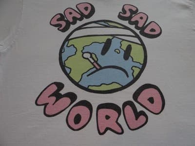 AUGO Funny Graphic Tee - 'Sad' Text Design