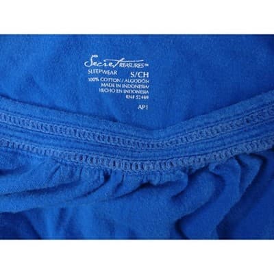 Secret Treasures Sleepwear Blue Cotton Ruffle Tank Top S/CH - Thumbnail 2