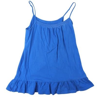 Secret Treasures Sleepwear Blue Cotton Ruffle Tank Top S/CH - Thumbnail 3