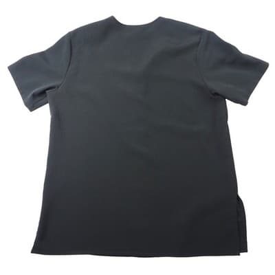 NOTATIONS Black Short Sleeve V Neck Button Front Tunic Top Women's Size M - Thumbnail 3