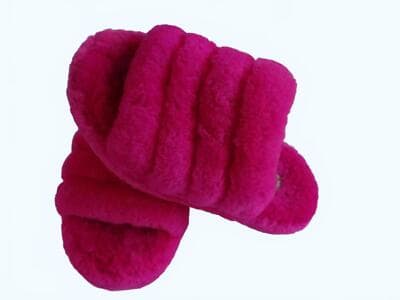 UGG Girl's Cozy Fuzzy Pink Slippers - ALTERED - Thumbnail 4