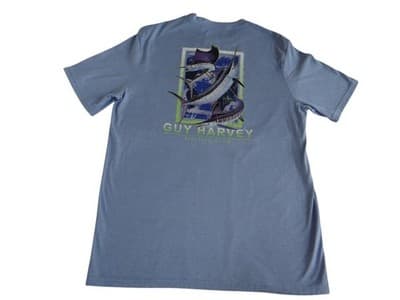 Guy Harvey Men's Billfish T-Shirt - Large - Blue - Thumbnail 3