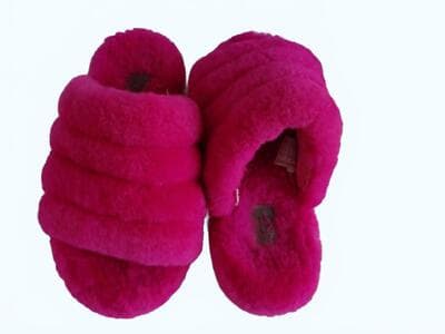 UGG Girl's Cozy Fuzzy Pink Slippers - ALTERED - Thumbnail 5