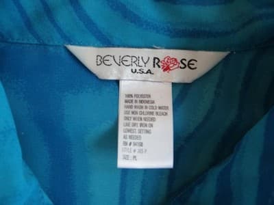 Vintage Beverly Rose Men's Tropical Print Short Sleeve Shirt Size PL - Thumbnail 2