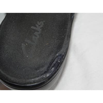 Clarks Womens Navy Leather Slip On Clogs Mules Shoes Size 7 M Style 846 16 - Thumbnail 8
