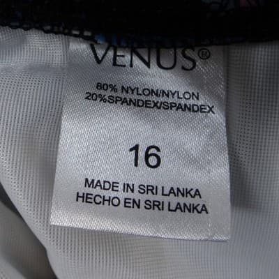 Venus Womens Floral V-Neck One Piece Swimsuit Multicolor Ruched Size 16 - Thumbnail 2