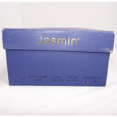 Vintage Jasmin Black Fabric Square Toe Block Heel Loafer Shoe w Box Women Sz 8M - Thumbnail 7
