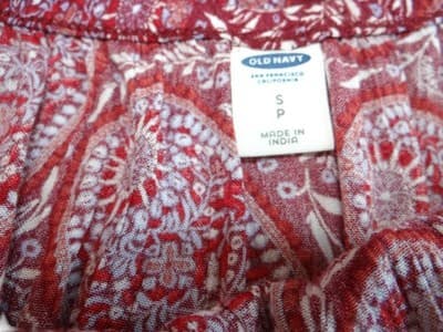 Old Navy Red Paisley Print Off-Shoulder Jumpsuit - Size S - Thumbnail 4