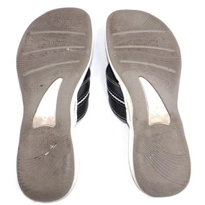 Clarks Womens Flip Flop Sandals Black White Comfort Thong Size 10 - Thumbnail 7