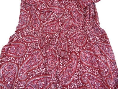Old Navy Red Paisley Print Off-Shoulder Jumpsuit - Size S - Thumbnail 3