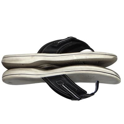 Clarks Womens Flip Flop Sandals Black White Comfort Thong Size 10 - Thumbnail 3