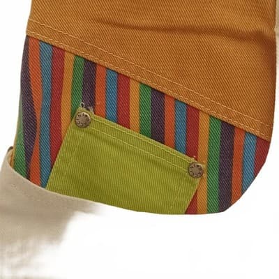 Women's Casual White Pants with Colorful Pocket Accents - Thumbnail 3