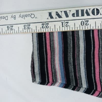 VTG Erika Striped Lace Up Collar Long Sleeve Womens Sz L Pink Black Gray Blue - Thumbnail 7