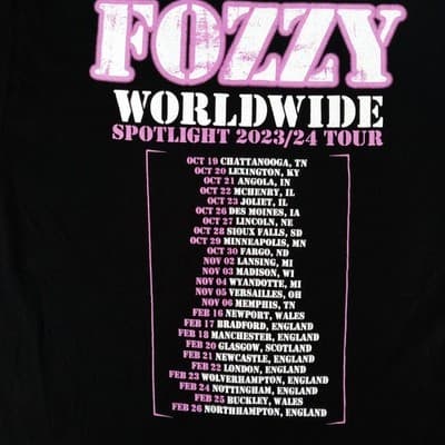 Fozzy Worldwide Spotlight 2023 2024 Tour Black T Shirt Size Large - Thumbnail 7