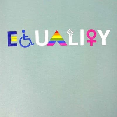 Equality Rainbow Fist Symbol Pride Graphic Tee Shirt Women's Size Small - Thumbnail 3