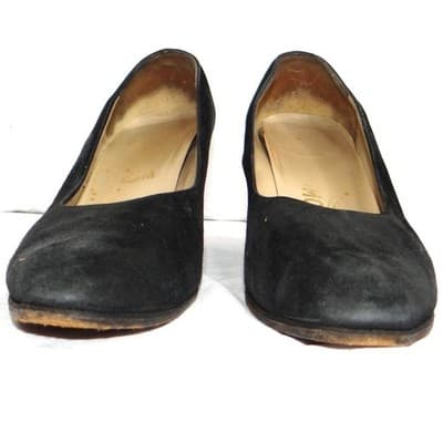 Black Suede Pumps Classic Pointed Toe High Heel Shoes Size 9AA - Thumbnail 4