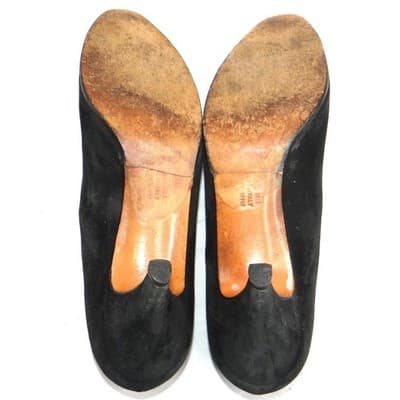 Black Suede Pumps Classic Pointed Toe High Heel Shoes Size 9AA - Thumbnail 9