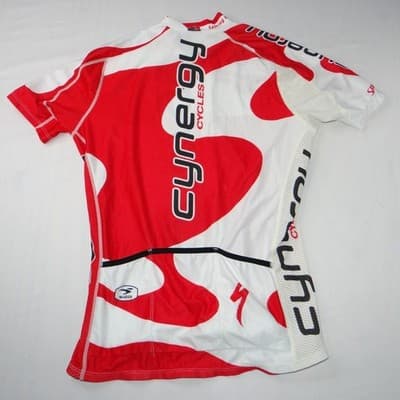 SUGOI Men's Cycling Jersey Short Sleeve Red White Cynergy Cycles Performance Fit - Thumbnail 3