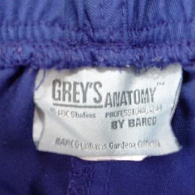 Greys Anatomy by Barco Royal Blue Scrub Pants Small Elastic Drawstring - Thumbnail 2